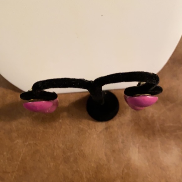 Light Purple Metal Clip Dangling Earrings - Picture 11 of 11